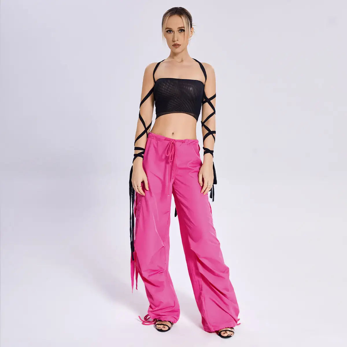 2023 New Style Womens Elastic Cross Arm Solid Color Straps Tank Top Casual Summer Ladies Slim Top - Lootquake