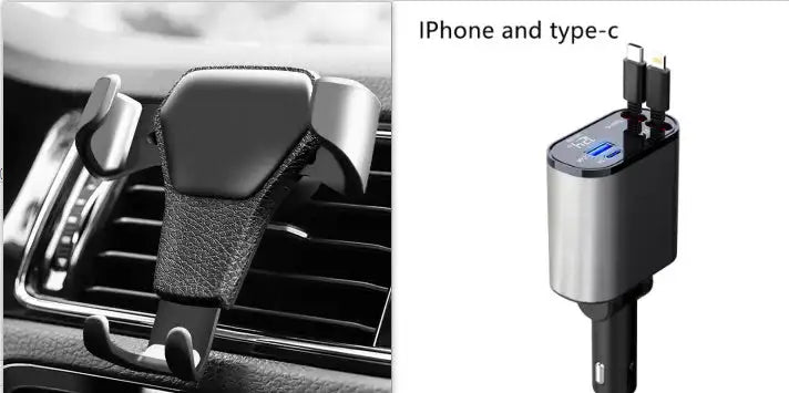 Metal Car Charger 100W Super Fast Charging Car Cigarette Lighter USB And TYPE-C Adapter - Lootquake
