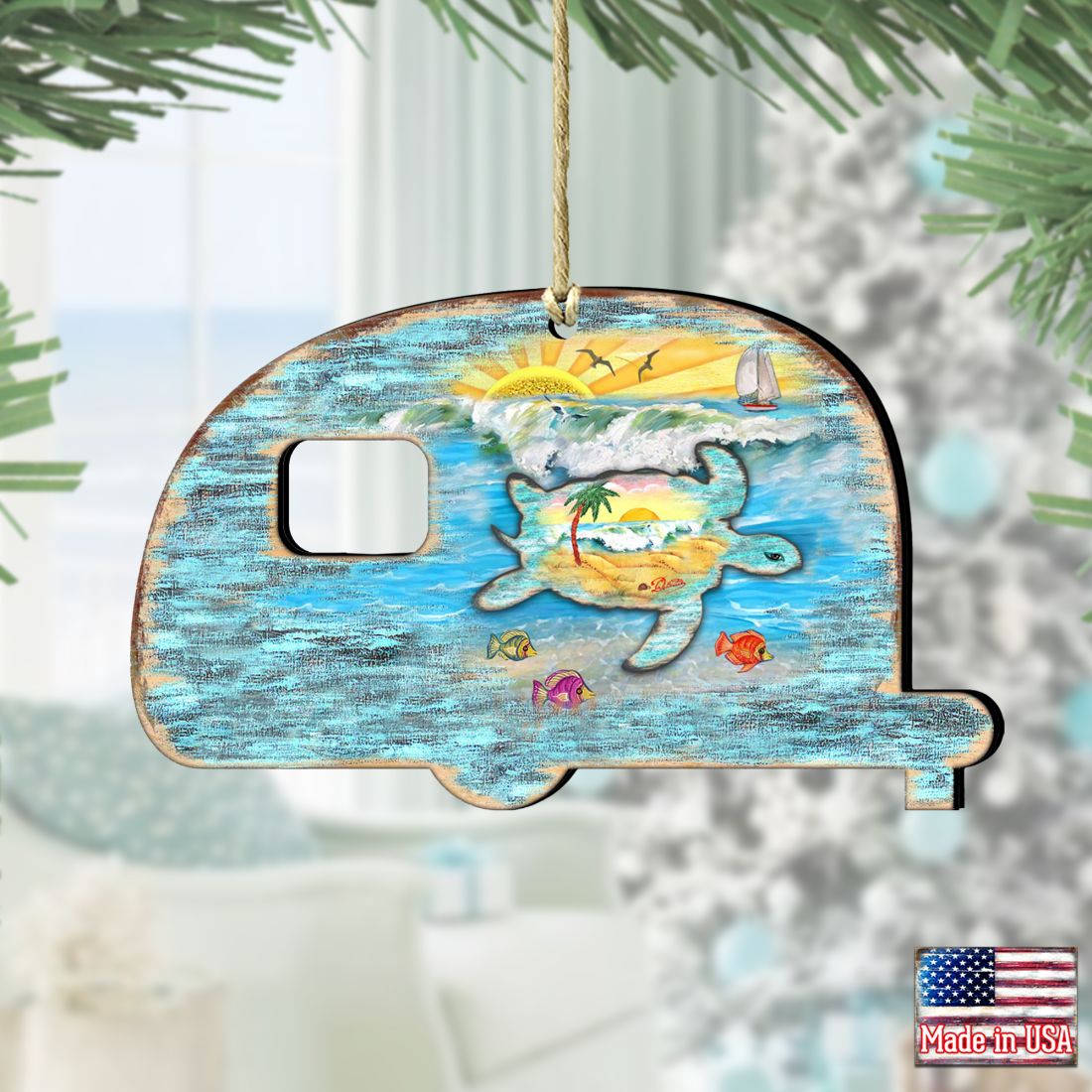 Camper Woodsy Wooden Ornaments by G. DeBrekht - Wildlife Holiday Decor - 8198431