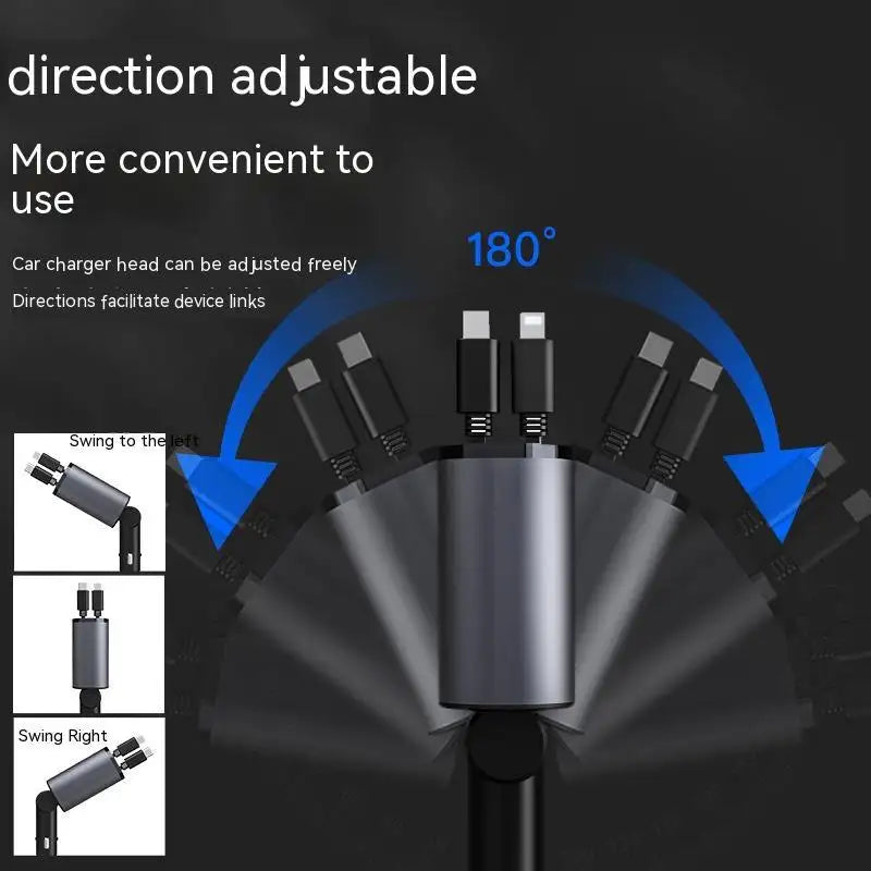 Metal Car Charger 100W Super Fast Charging Car Cigarette Lighter USB And TYPE-C Adapter - Lootquake