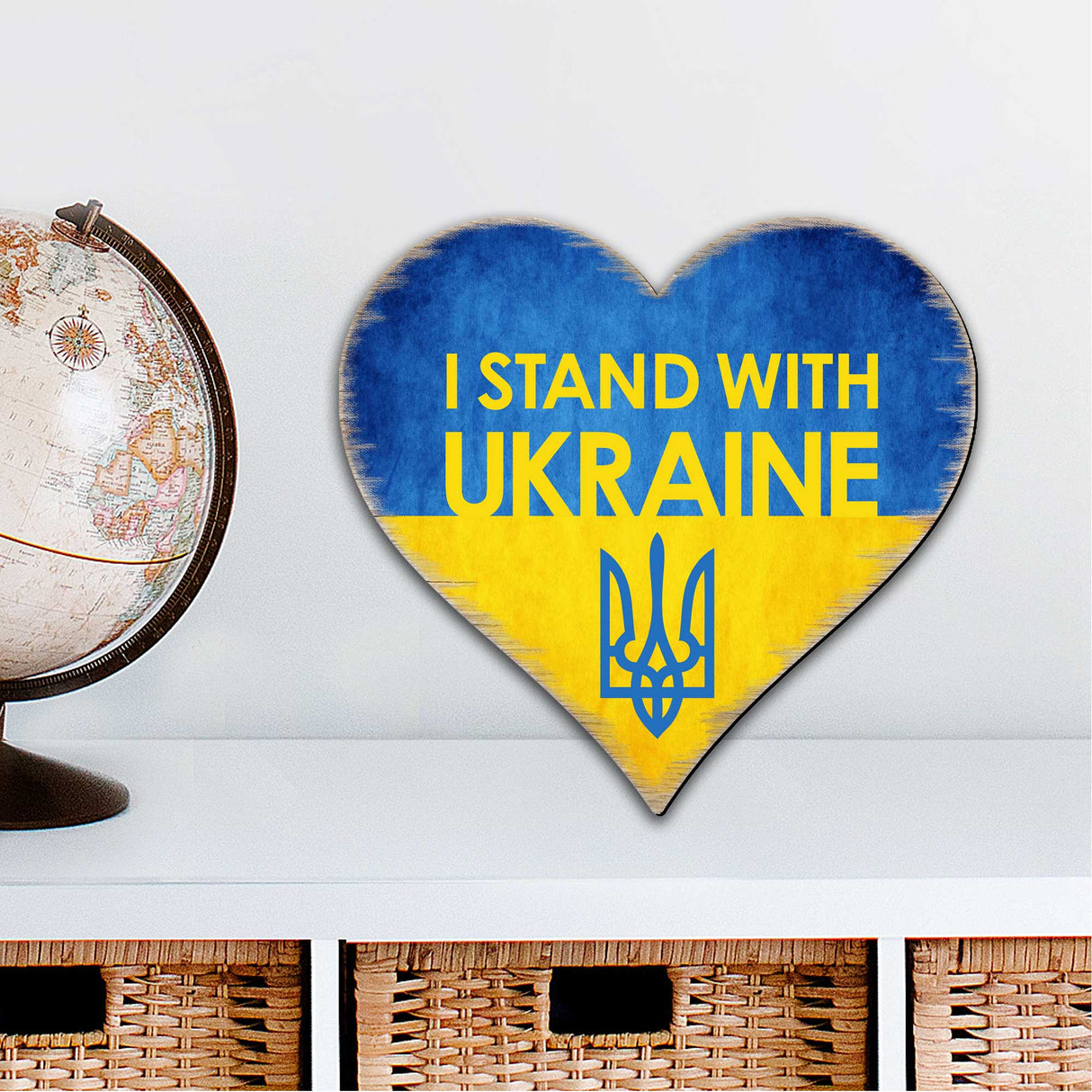 I Stand with Ukraine Heart Door Hanger - International Decor - 8187123H