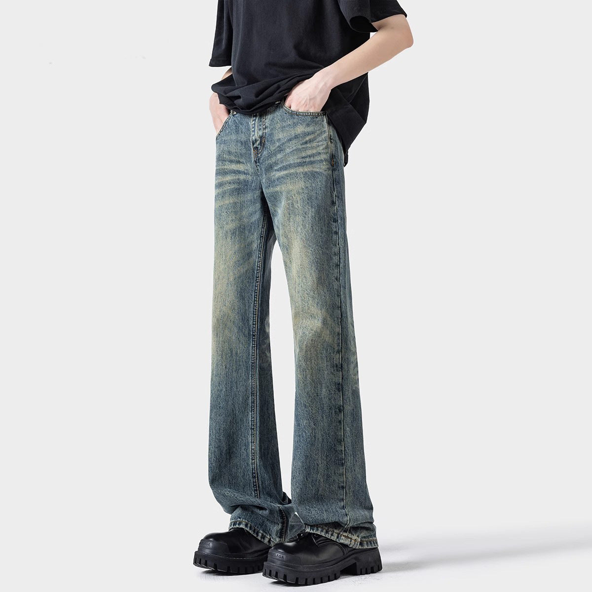 Black Casual Trousers Straight Micro-pull - Lootquake