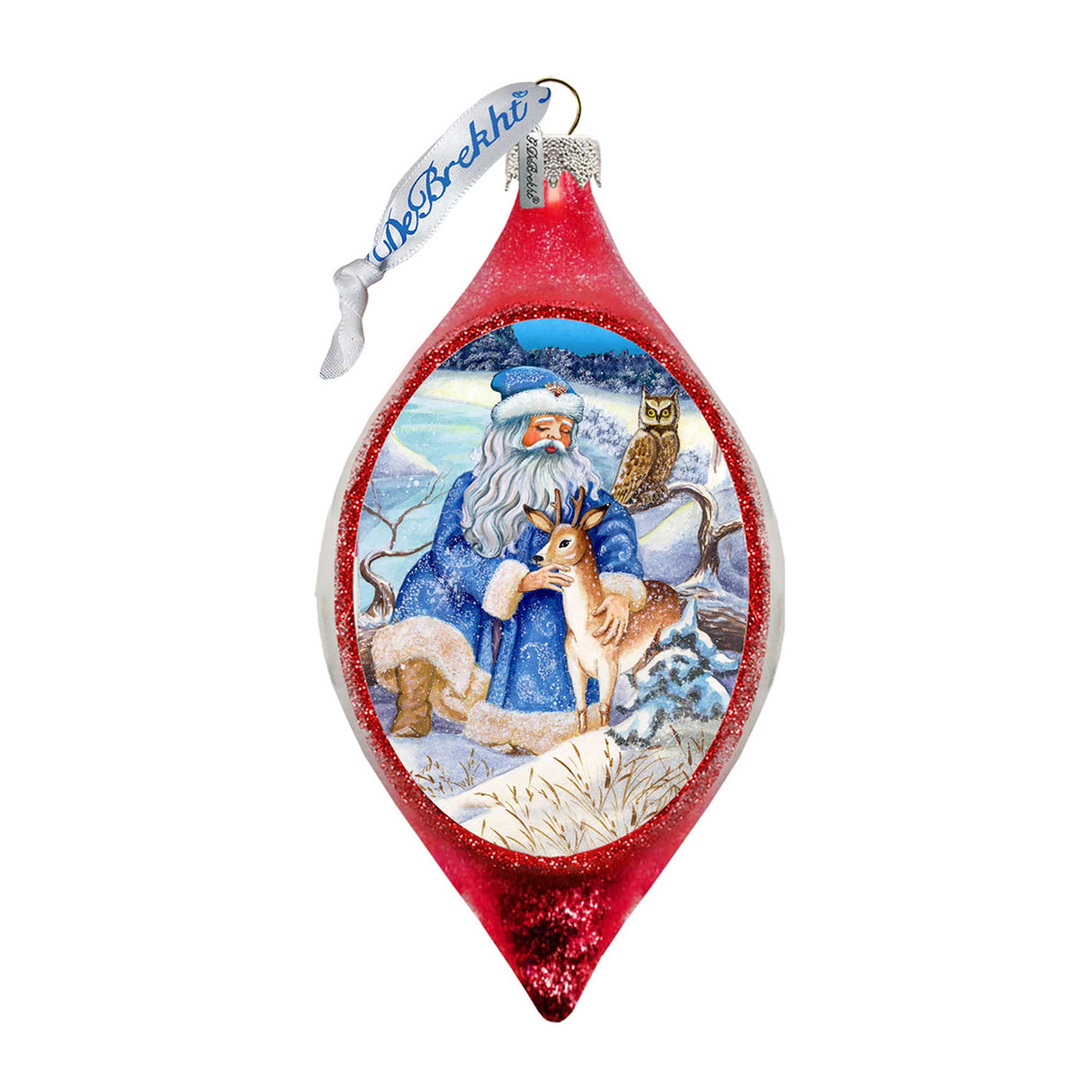 Merry Christmas Drop Glass Ornament by G. DeBrekht - Christmas Decor - 757-034