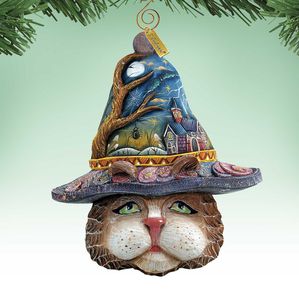 Adorno esculpido de gato de Halloween de G. DeBrekht - 621146