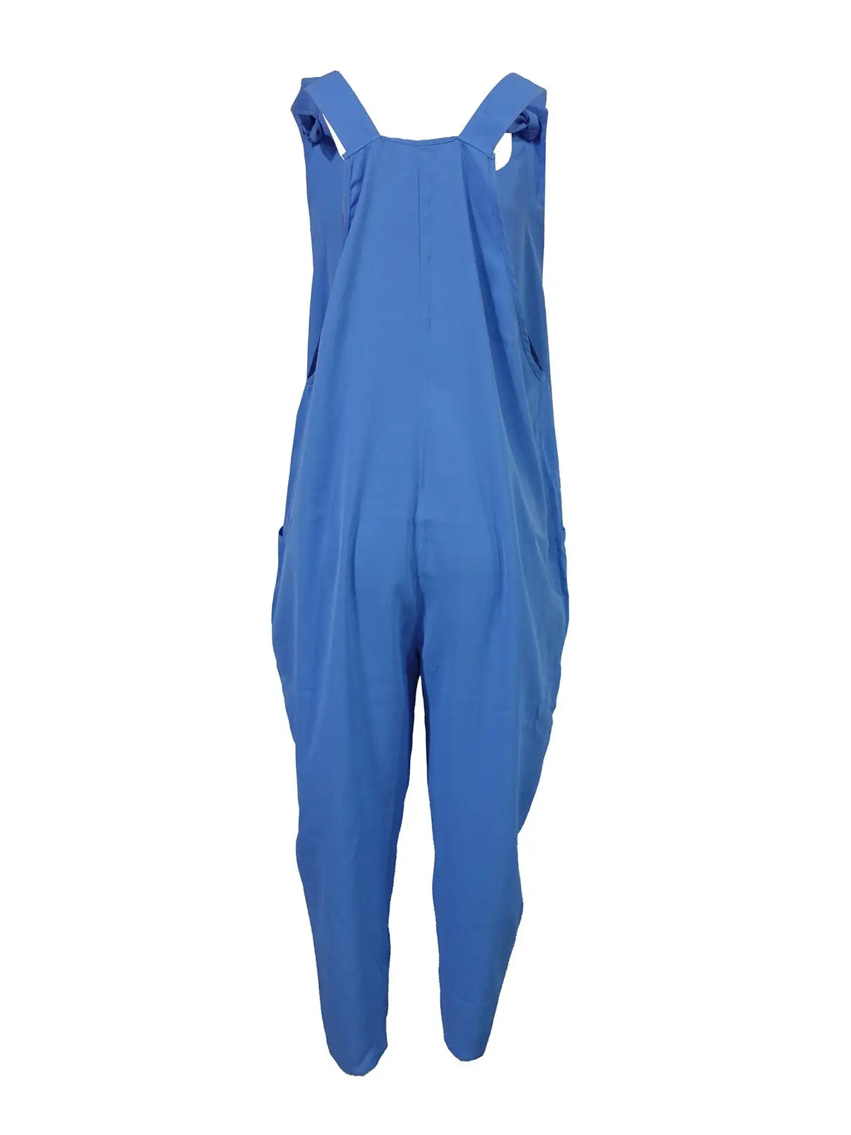 Ladies' Solid Color Button Pocket Design Fashionable Jumpsuit - Lootquake