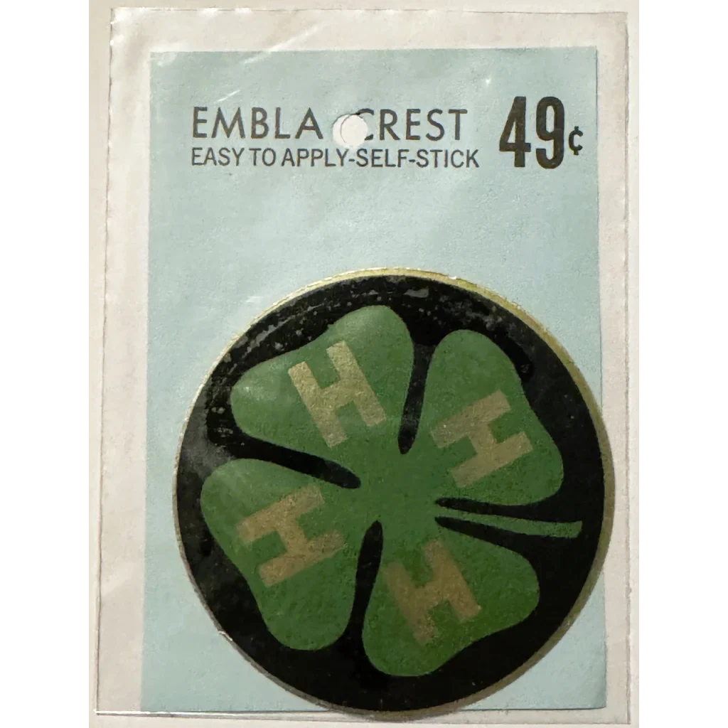 Embla Crest Rare Vintage 1960s 4H Decal Sticker Collectible