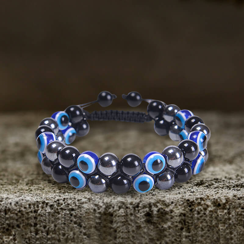 Evil Eye Tiger Eye Stone Beaded Bracelet