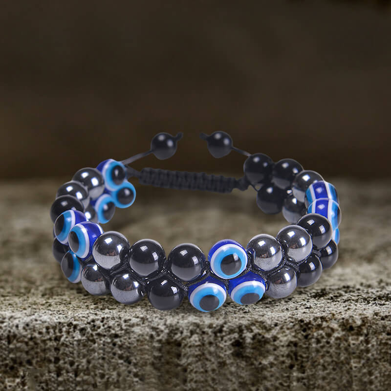 Evil Eye Tiger Eye Stone Beaded Bracelet