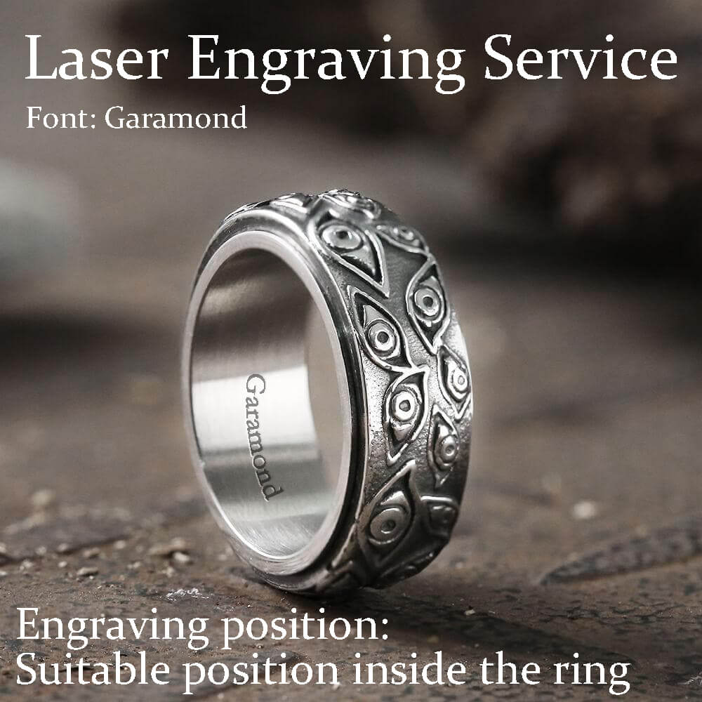 Eye of Providence Stainless Steel Spinner Ring