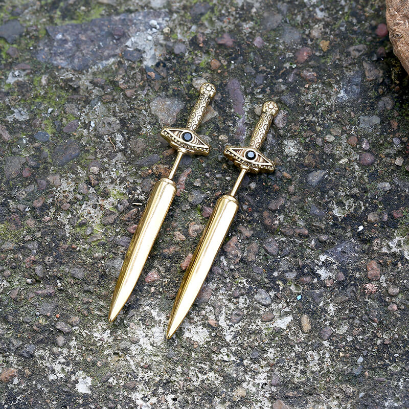 Eye of Providence Sword Stainless Steel Stud Earring