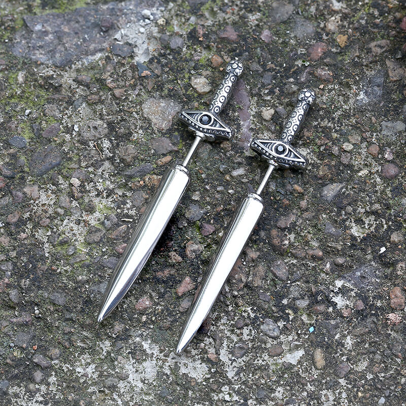 Eye of Providence Sword Stainless Steel Stud Earring