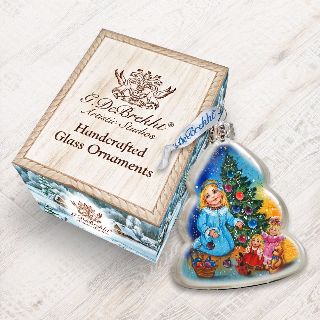 Decorating Tree Mercury Glass Ornament by G. DeBrekht - Christmas Decor - 773029