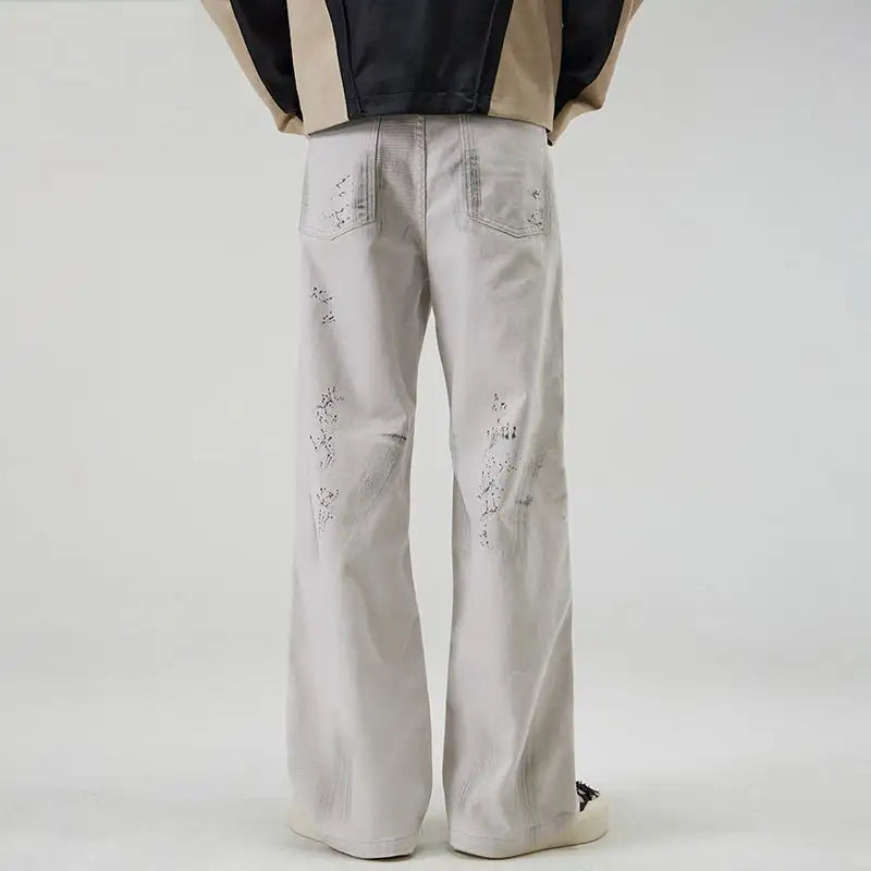 American Street Hip Hop Tie-dyed Washed Jeans Men - Lootquake