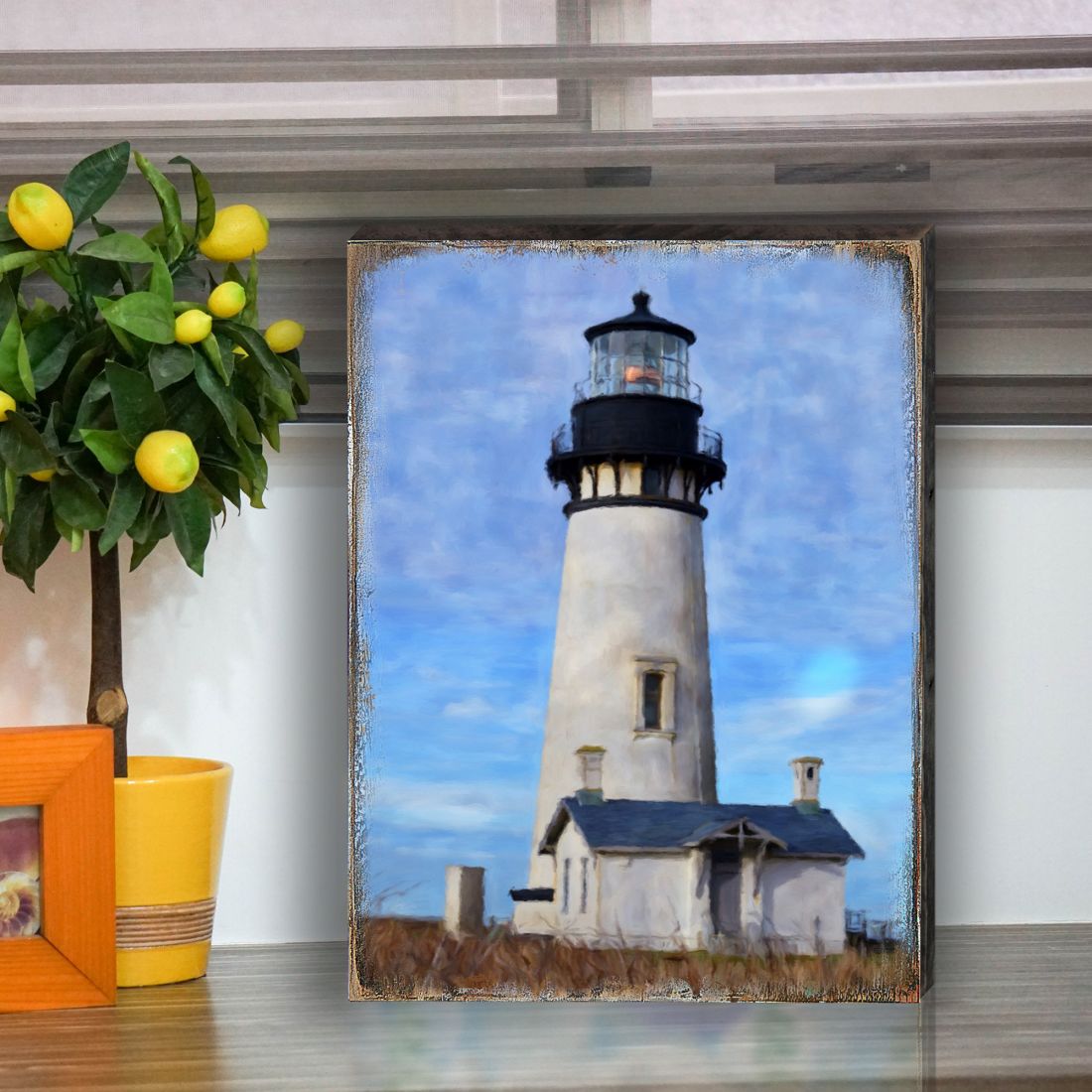 Lighthouse Wooden Coastal Wall Art by Nature Wonders - Coastal Sea-Life Decor - 95368B