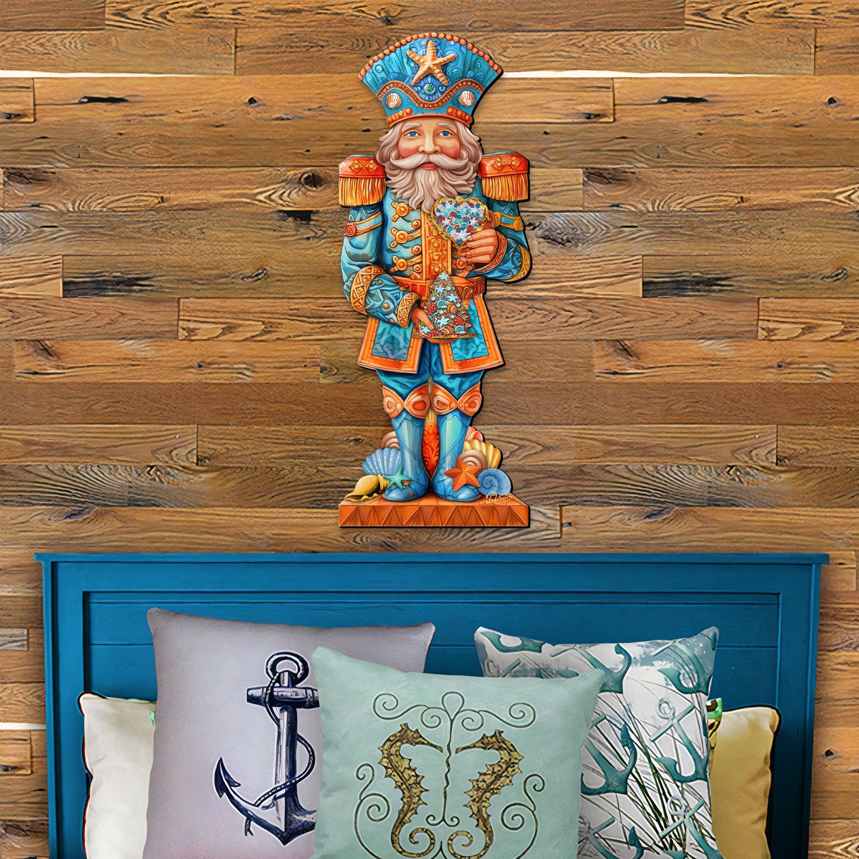 Coastal Nutcracker Outdoor Door Decor by G. DeBrekht - Coastal Holiday Decor - 8652753H