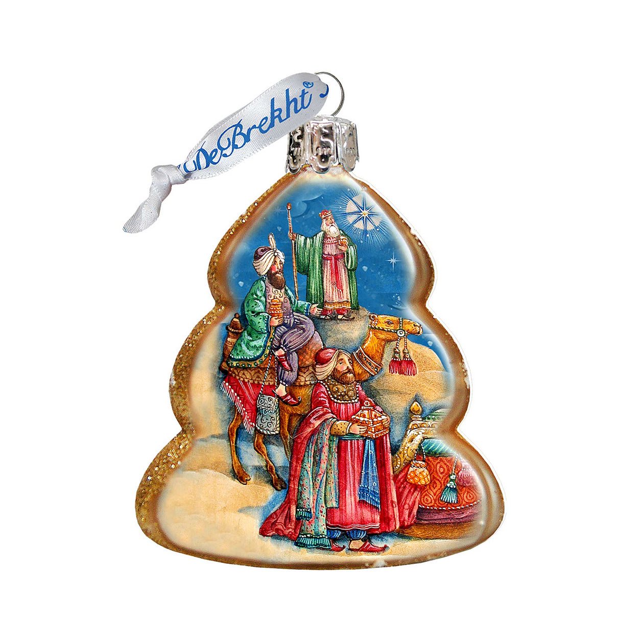 Adorno de cristal de mercurio de los Tres Reyes Magos de G. DeBrekht - Decoración navideña para la Natividad - 772073