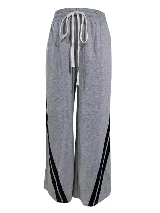 Women's Solid Color Lace Up Loose And Fashionable Casual Sports Pants - Lootquake