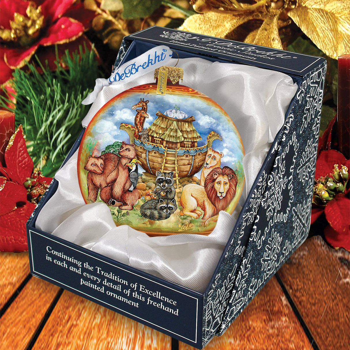 Noah's Ark Ball Glass Ornament by G. DeBrekht - Nativity Holiday Décor - 73521