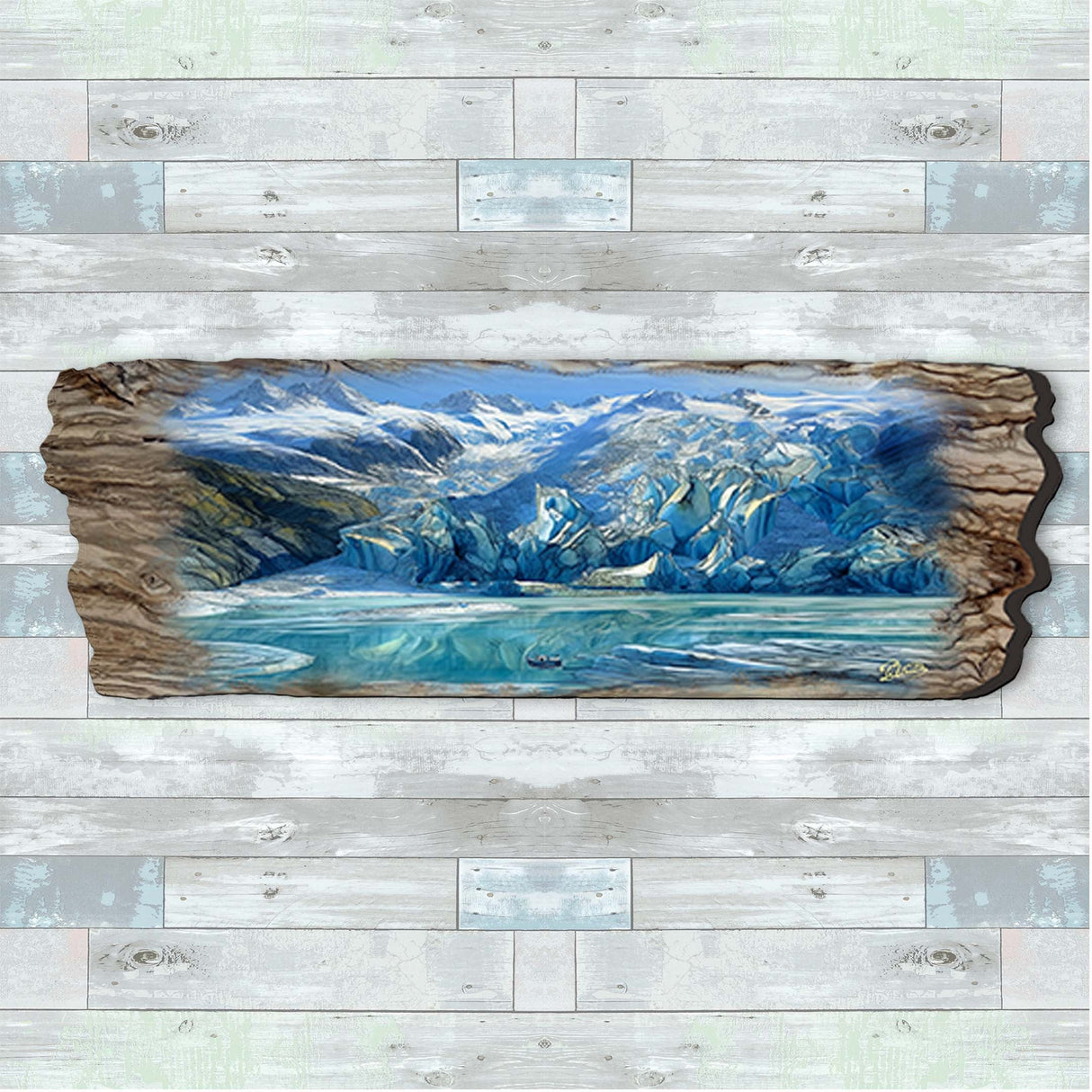 Majestic Glacier Wooden Wall Art by G. DeBrekht Coastal Decor - 8491105W