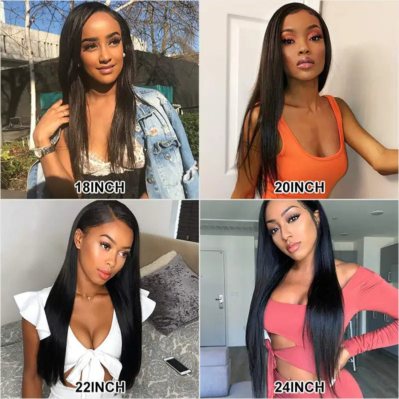 Women's Fashion Simple Human Hair Straight Wig - Lootquake