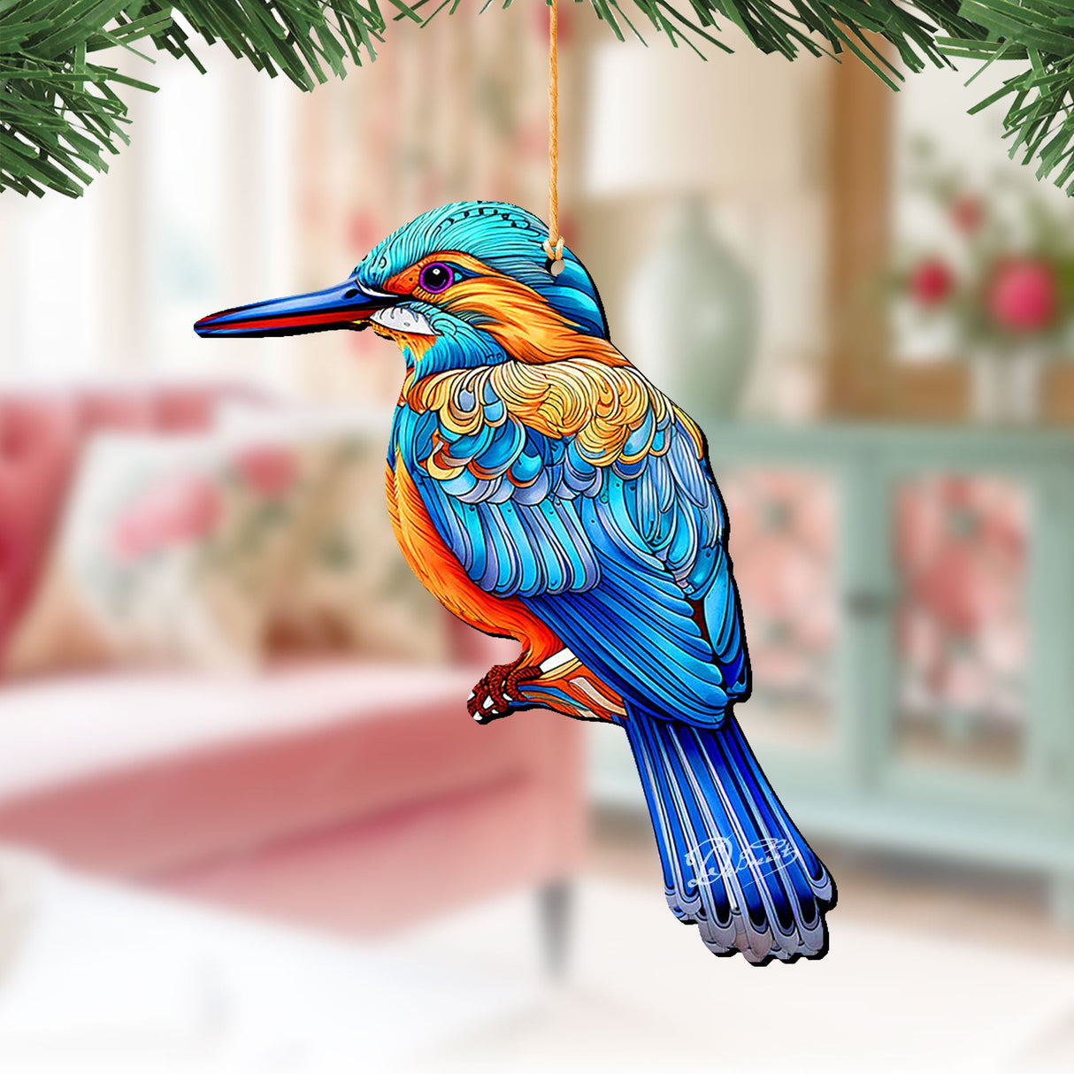 Forest Birds Decorative Wooden Ornaments Set of 3 by G. Debrekht - Nature Wildlife Decor - 8091005-S3