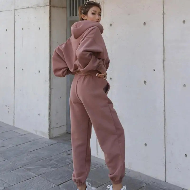 New Style Autumn And Winter Women's New Casual Hoodie Coat Sports Suit - Lootquake