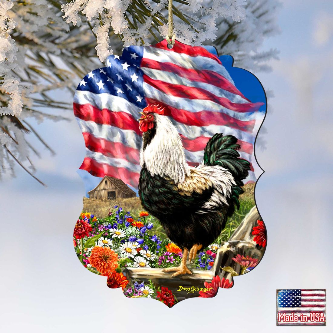Morning in America Wooden Ornaments by Gelsinger - American Patriotic Decor - 8467104-DG