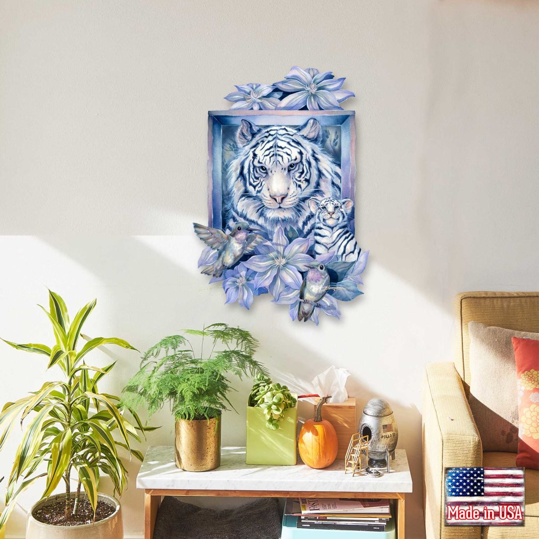 Decoración de puerta con un tigre en el jardín de J. Bergsma - Decoración de vida silvestre - 8591580W-JB