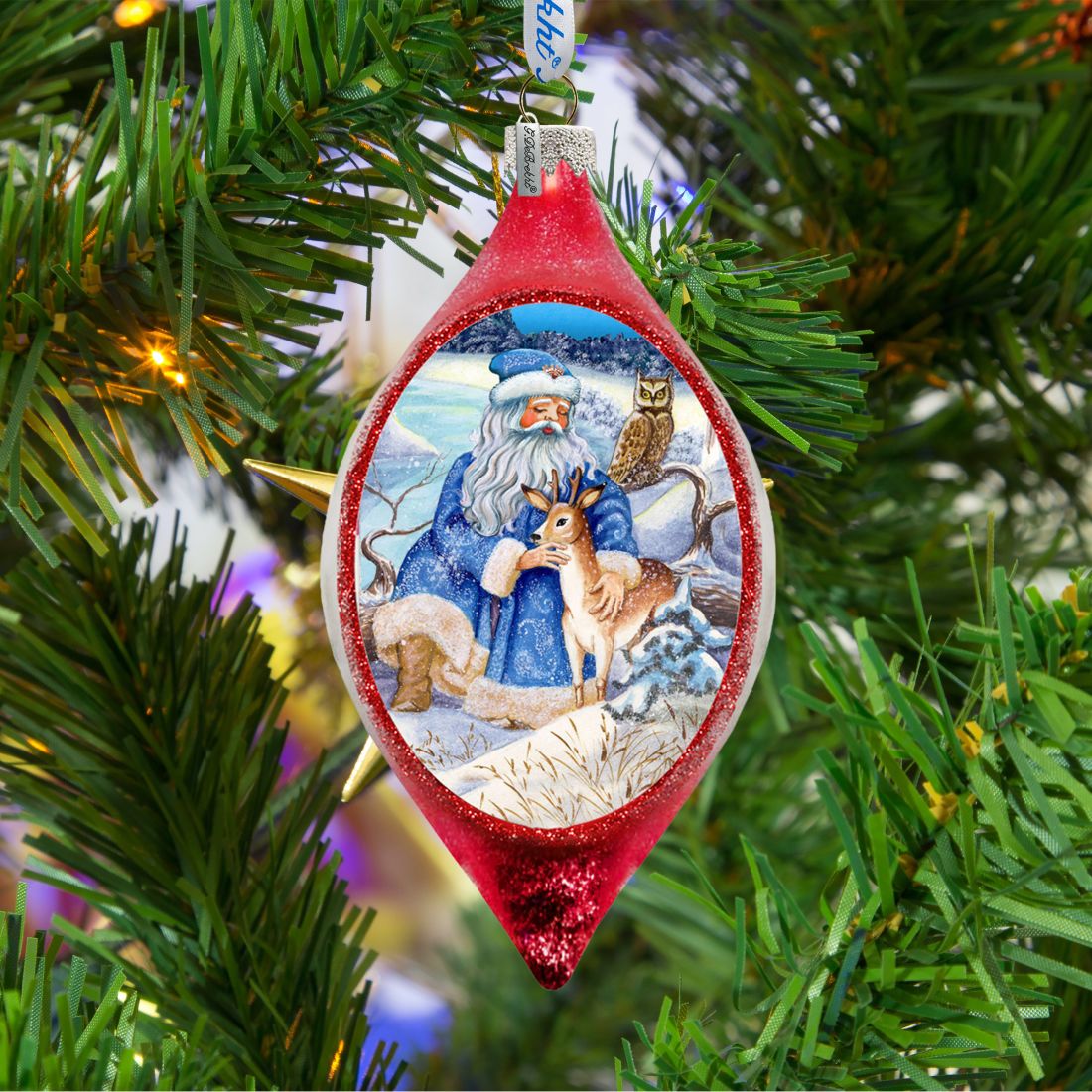 Merry Christmas Drop Glass Ornament by G. DeBrekht - Christmas Decor - 757-034