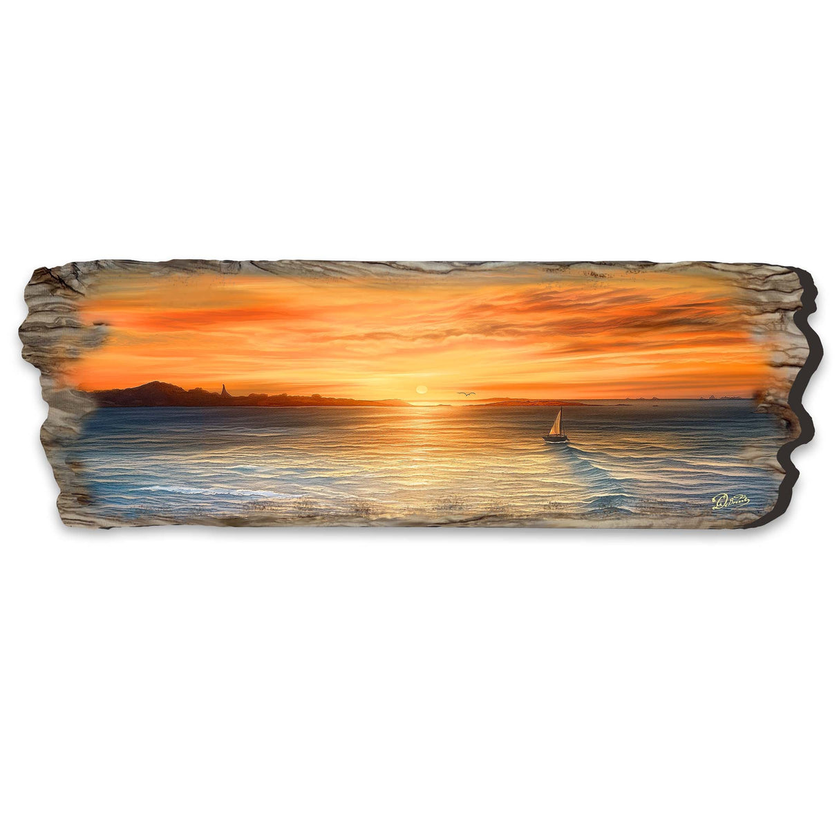 Ocean Sunset Wooden Wall Art by G. DeBrekht Coastal Decor - 8491106W
