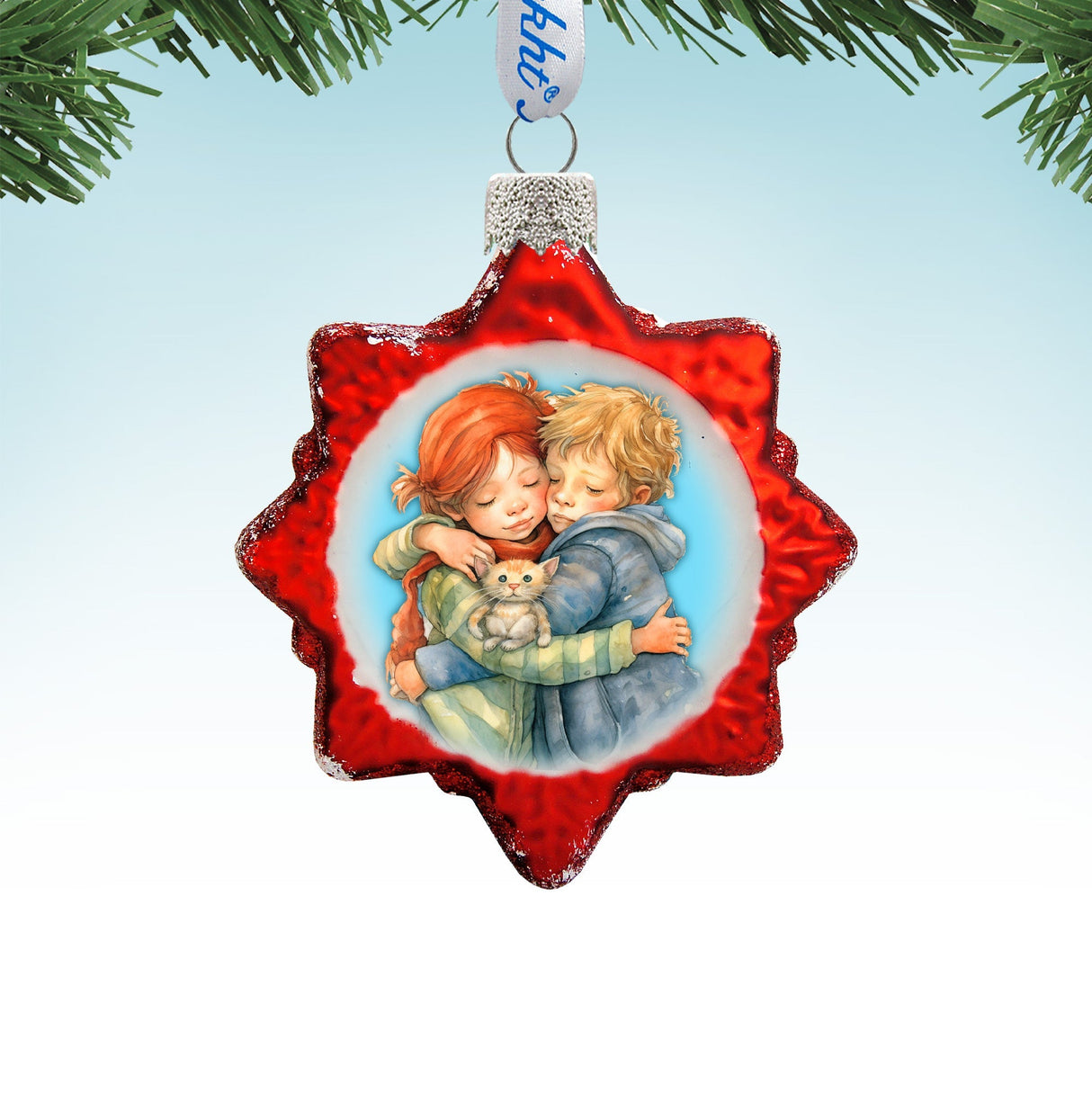 Brother and Sister Mercury Glass Ornaments by G. Debrekht - Christmas Decor - 776011