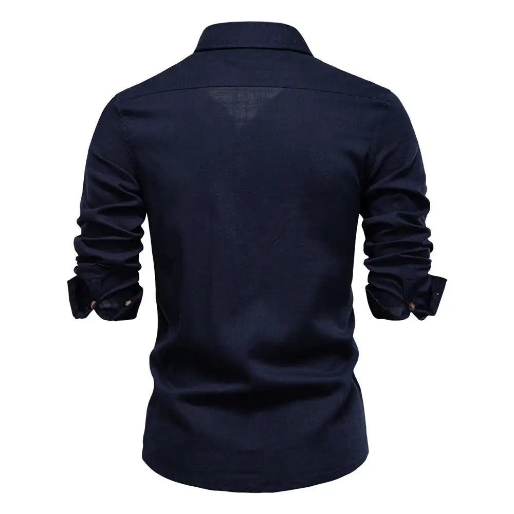 Men's Long Sleeve Shirt With Pocket Decoration - Lootquake