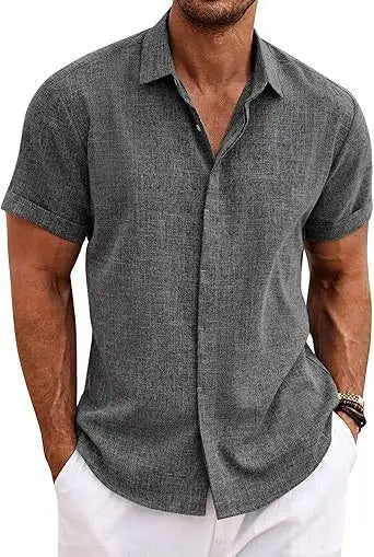Men's Shirt Short Sleeve Casual Buckle - Lootquake