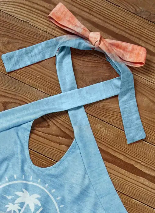 Ladies' Printed Neck Hanging Fashion Jumpsuit - Lootquake