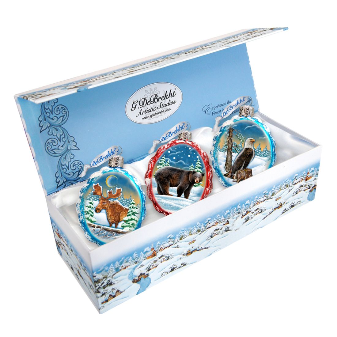 Wildlife Mercury Glass Ornaments Set of 3 by G. DeBrekht - Wildlife Holiday Decor - 770109S3
