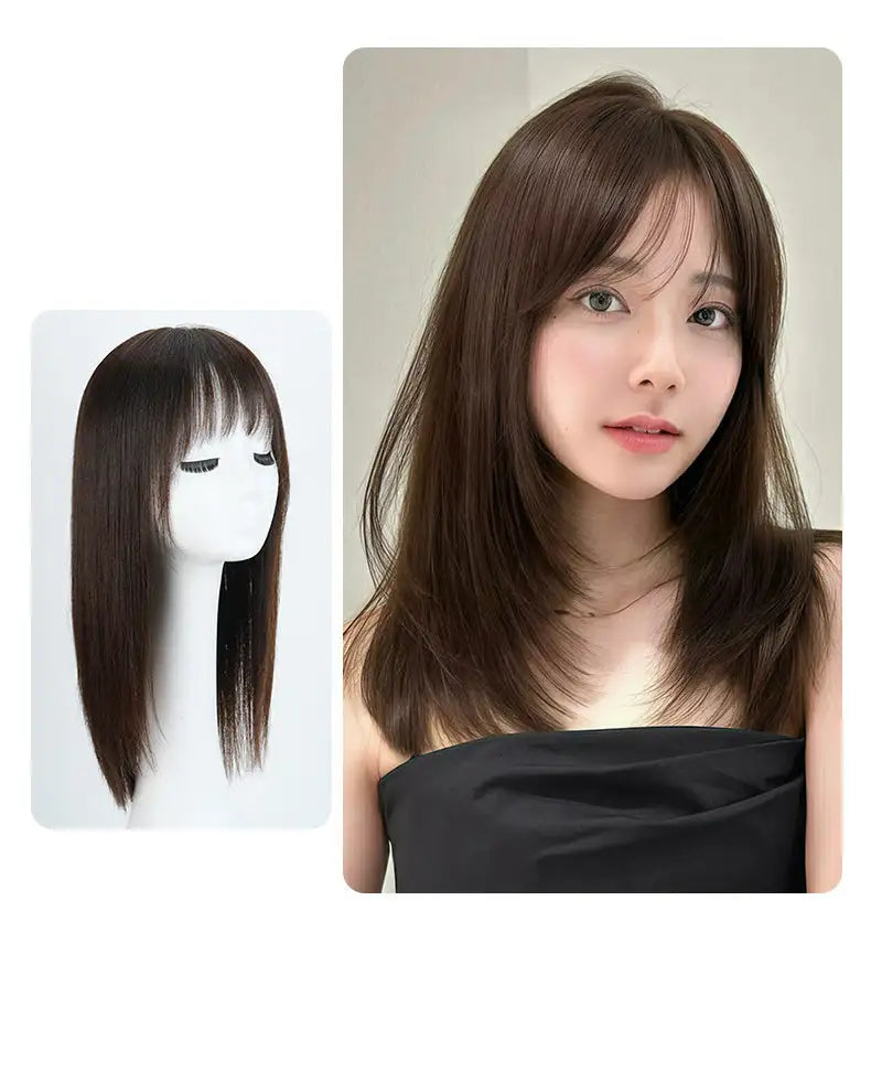 Women's Hand Woven Double Delivery Needle Wig Sheath Real Human Hair Silk Sleeve - Lootquake