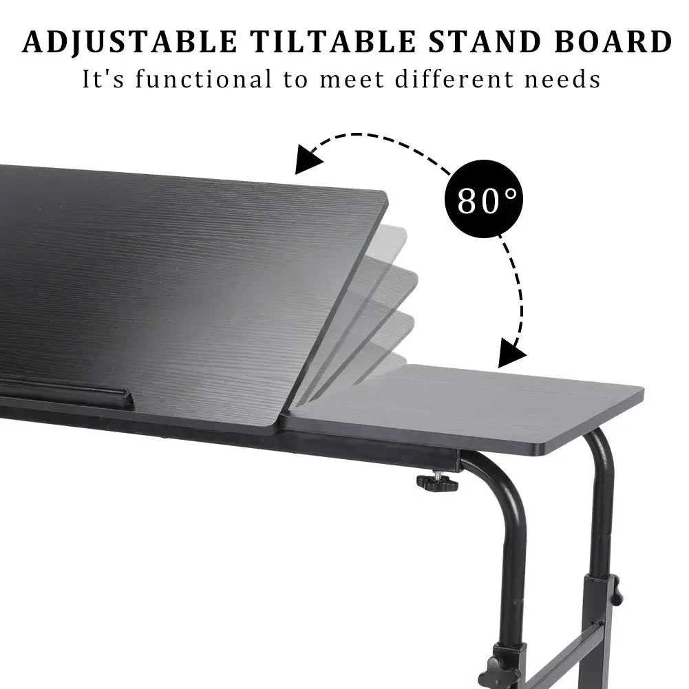 Adjustable Laptop Cart Mobile Computer Desk Overbed Writing Table with Wheels 02# - Lootquake