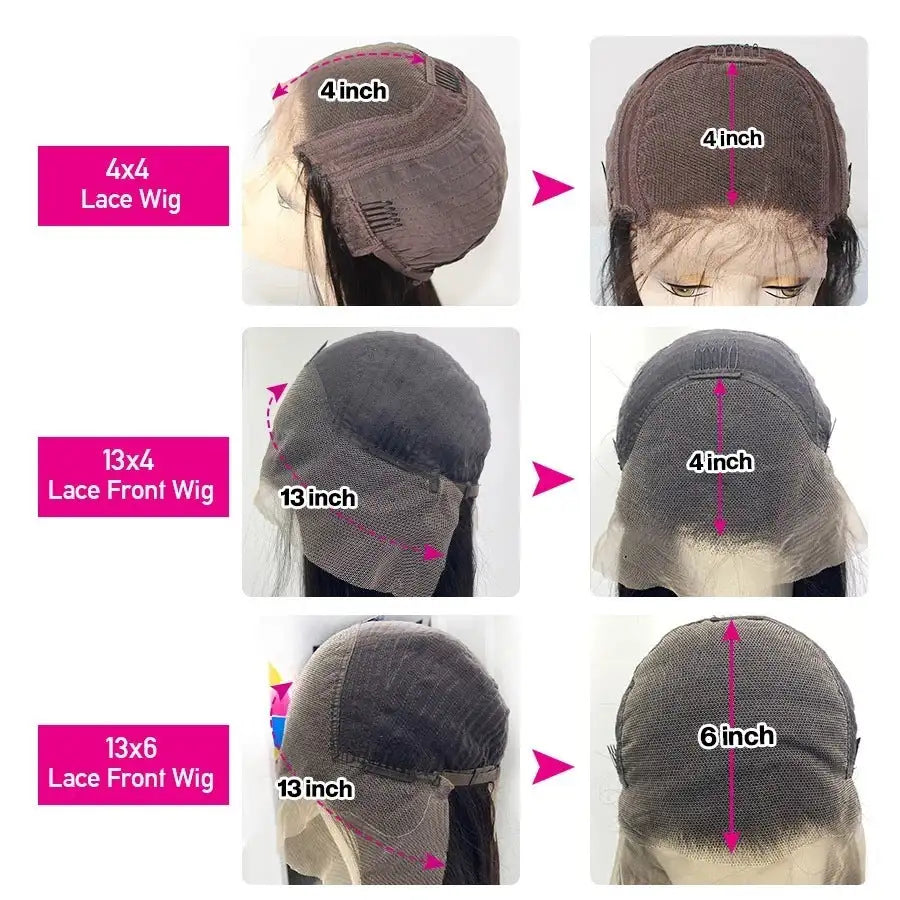 Real Human Hair Wig Lace Hair Set 9a Hair Quality Straight Hair - Lootquake