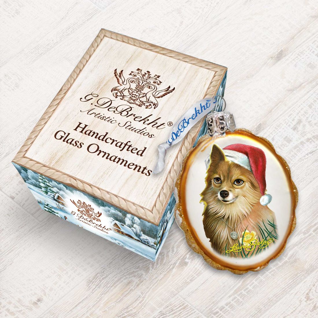 Ready When You Are Mercury Glass Ornament by Laura Seeley - Pets Dog and Cats Decor - 779217-LS