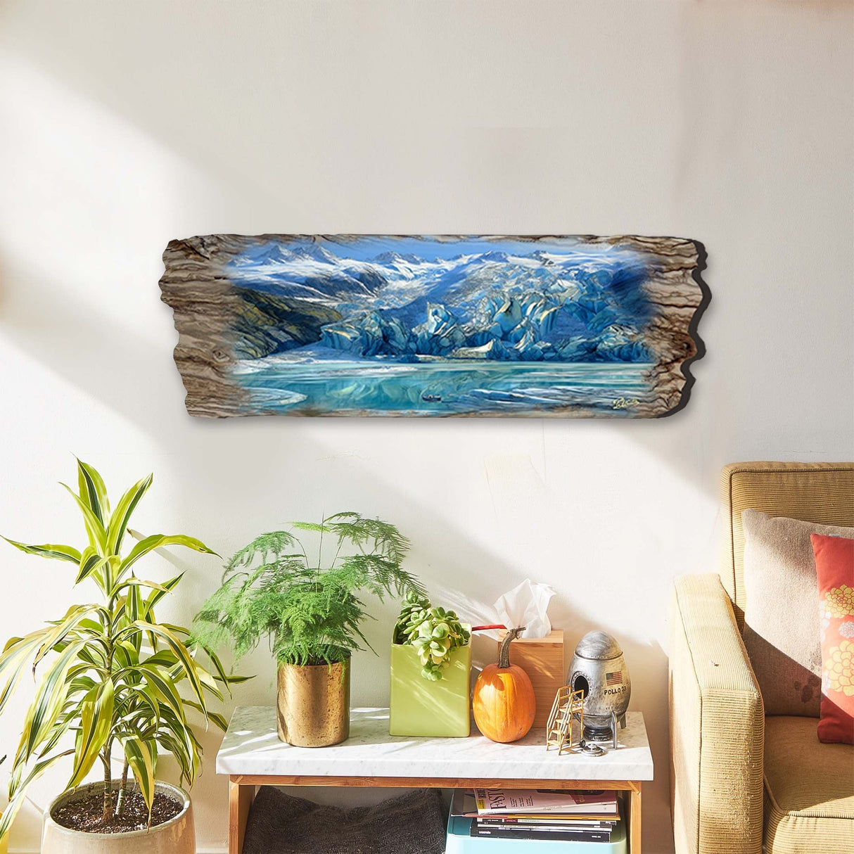 Majestic Glacier Wooden Wall Art by G. DeBrekht Coastal Decor - 8491105W