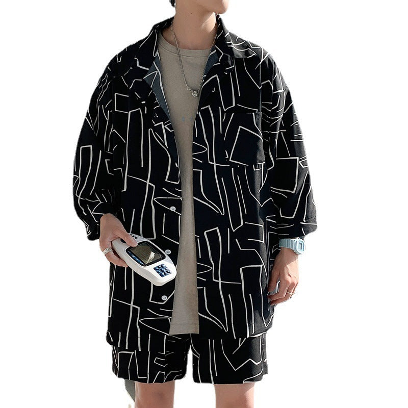 Shirt Five-point Pants Ice Silk Suit - Lootquake