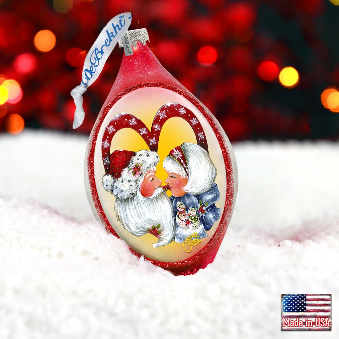 Adorno de cristal Merry Kissmas de Jamie Mills-Price - Decoración navideña - 757-302-MP