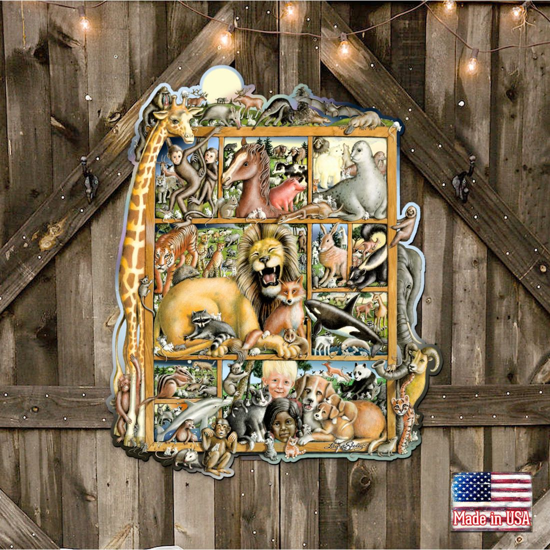 Arte mural con animales de Laura Seeley - Decoración infantil Love Family - 8513008-LS