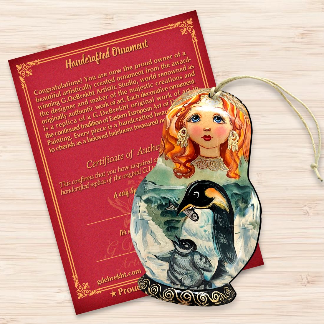 Adornos de madera Penguin Matreshka de G. DeBrekht - Decoración navideña - 8113811