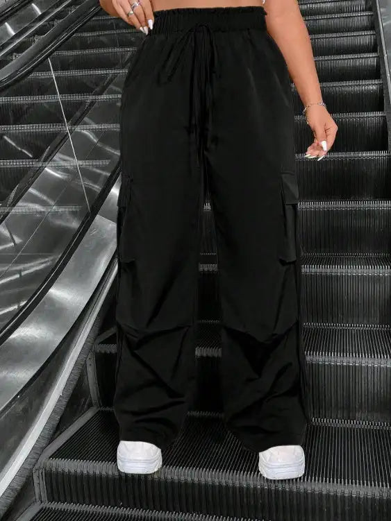 Women's Solid Color Work Pants, Personalized And Versatile, Casual And Loose Pants - Lootquake