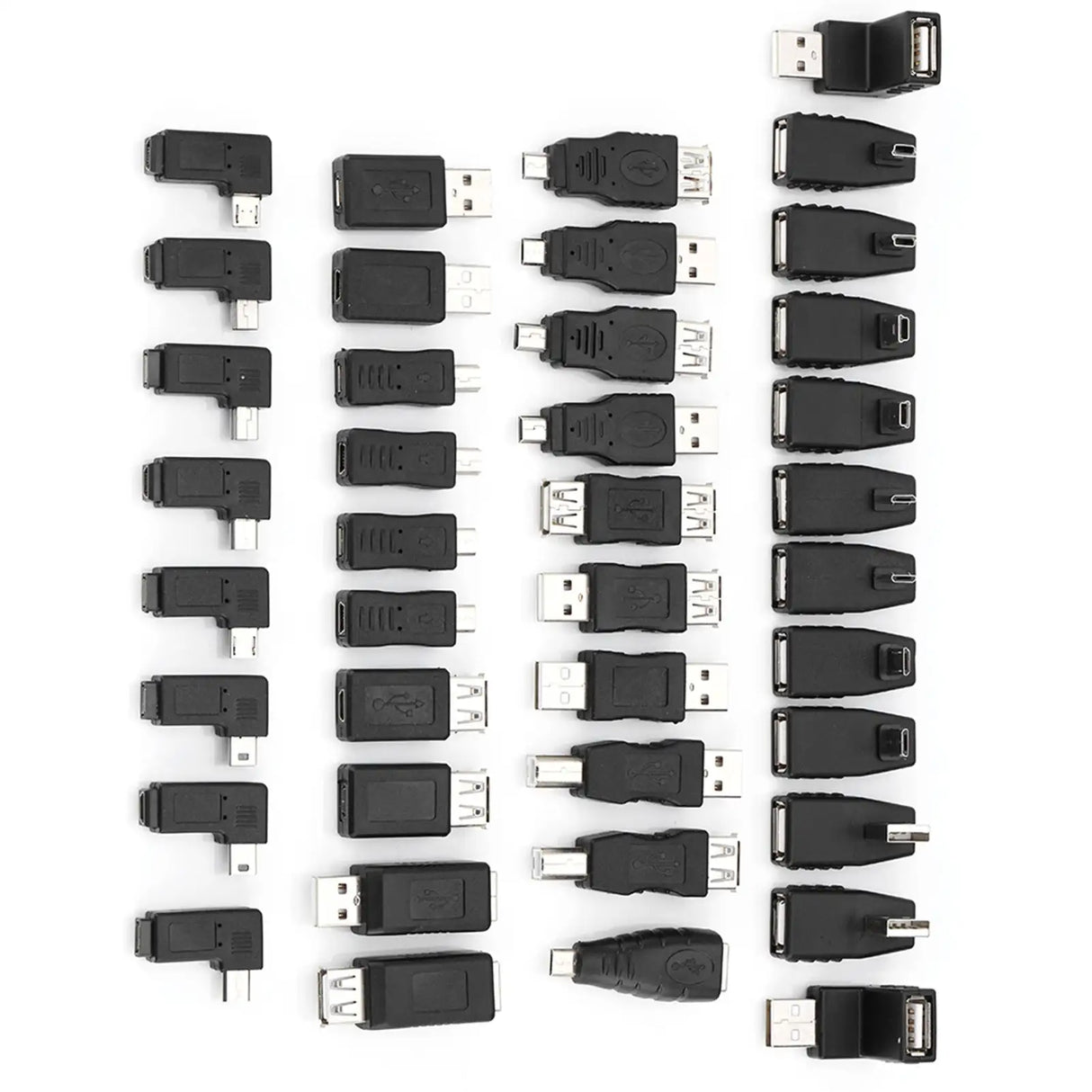 Pack of 40 Multiple USB2.0 Adapters Angled Mini Micro Type B Male Female Converters Connectors - Lootquake