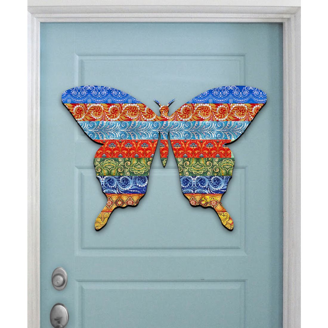 Quilted Butterfly Easter Door Decor by G. DeBrekht - Easter Spring Decor - 8198718H