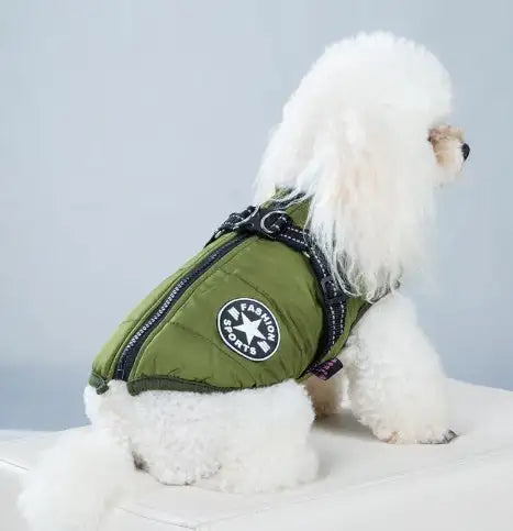 Pet Warm Dog Cotton-padded Clothes Fleece-lined Thickened Reflective Gallus - Lootquake