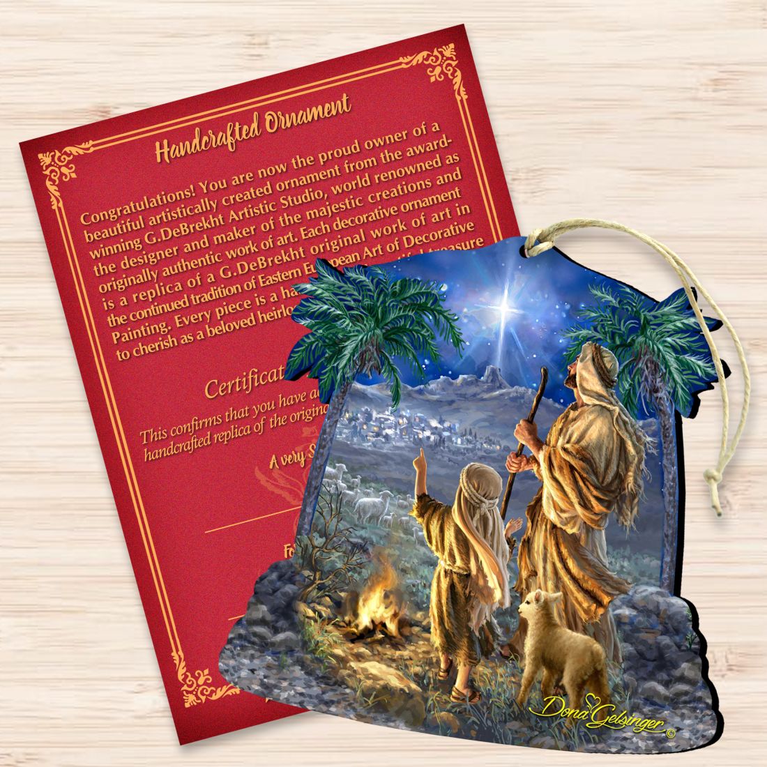 Adornos de madera de pastores vigilando de Gelsinger - Decoración navideña - 8161025-1838