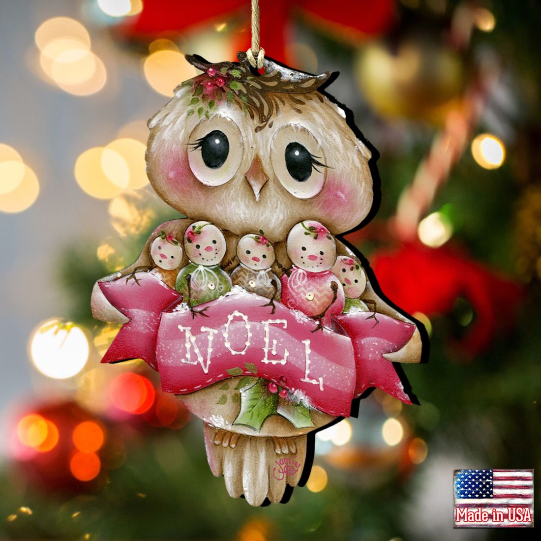 Owl, You Need Is Love Wooden Ornaments by Jamie Mills-Price - Christmas Decor - 8457509